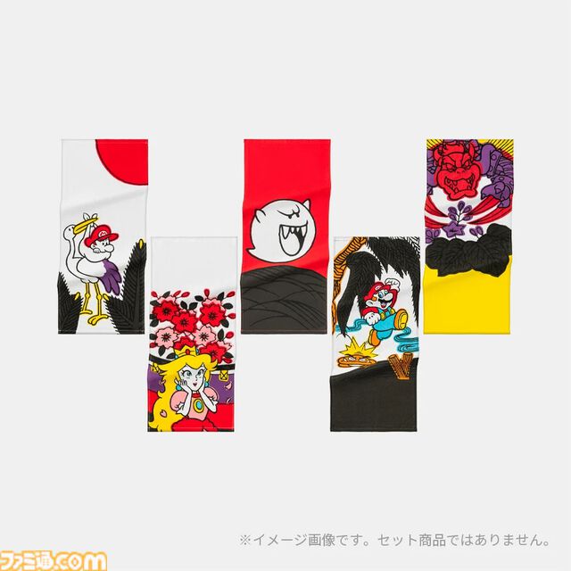 『マリオ花札』オリジナルグッズが2月17日より発売。ヨッシーの“二月 梅”、ドンキーコングの“四月 藤”など花札デザインのハンカチがおしゃれ