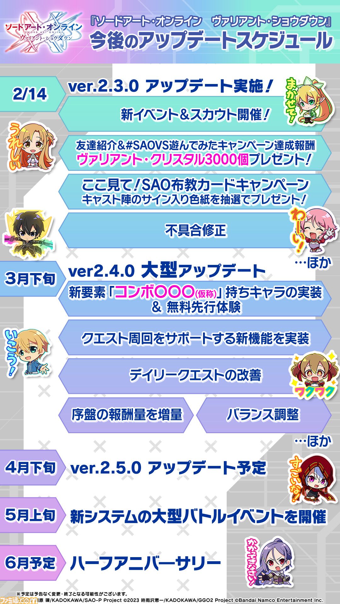SAOVS』アイドルモチーフのリーファ、アリス、アスナの新カード