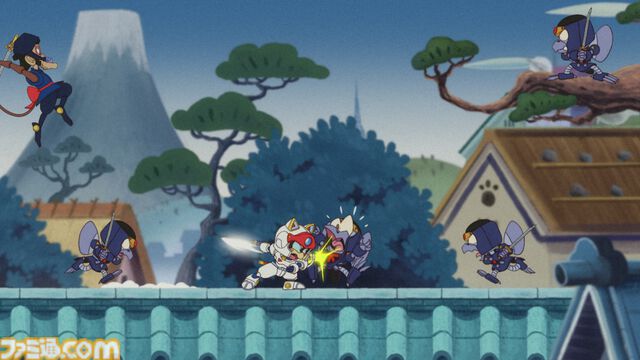 『キャッ党忍伝てやんでえ』1990年の人気ギャグバトルアニメがゲーム化。秘密忍者隊ニャンキーメンバーを切り替えながらパズルや戦闘に挑む2DアクションRPG
