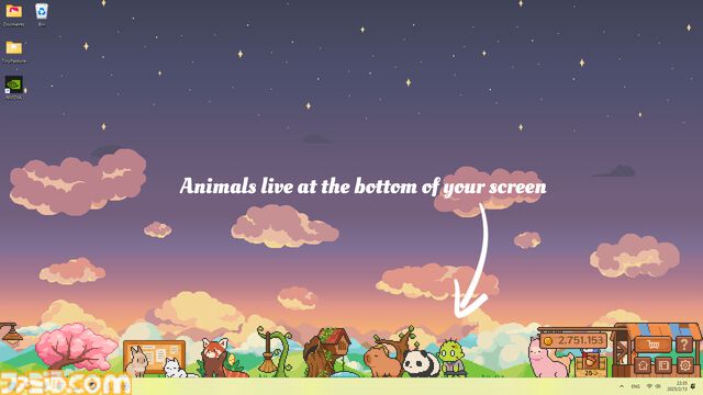 デスクトップ上にゆるかわ牧場を作ろう『デスクトップ小動物牧場』本日(2/18)Steamにてリリース。かわいい動物たちに見守られながら作業する喜びを感じる放置系牧場シミュレーション