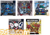 “元祖SDガンダムスナック”6月発売。裏面まで懐かしいシール付き菓子。Zガンダムや百式改、武者頑駄無など32種。横井画伯描き下ろしHi-vガンダムも