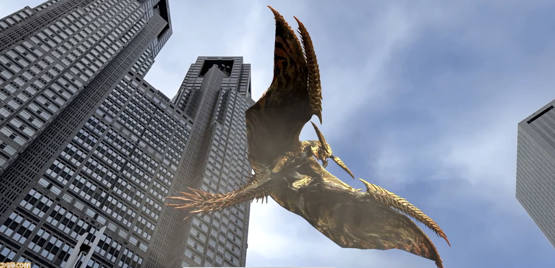 東京都庁に『モンスターハンターワイルズ』2大モンスターが襲来！ “鎖刃竜”アルシュベルドと“煌雷竜”レ・ダウの激闘をARで没入体験