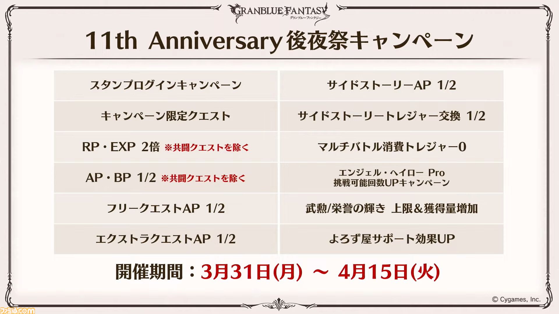 『グラブル』11周年記念最新情報まとめ。新要素“アーティファクト”や“天元たる六色の理”のフリークエスト版、アニバーサリーメモリアルキャンペーンなど新たな試みが多数！