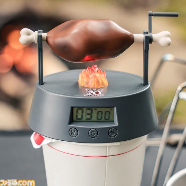 『モンハン』肉焼きタイマー＆タンブラー付きムック本が5月上旬よりファミマにて再販。おなじみのメロディとボイスが流れて肉も回せる