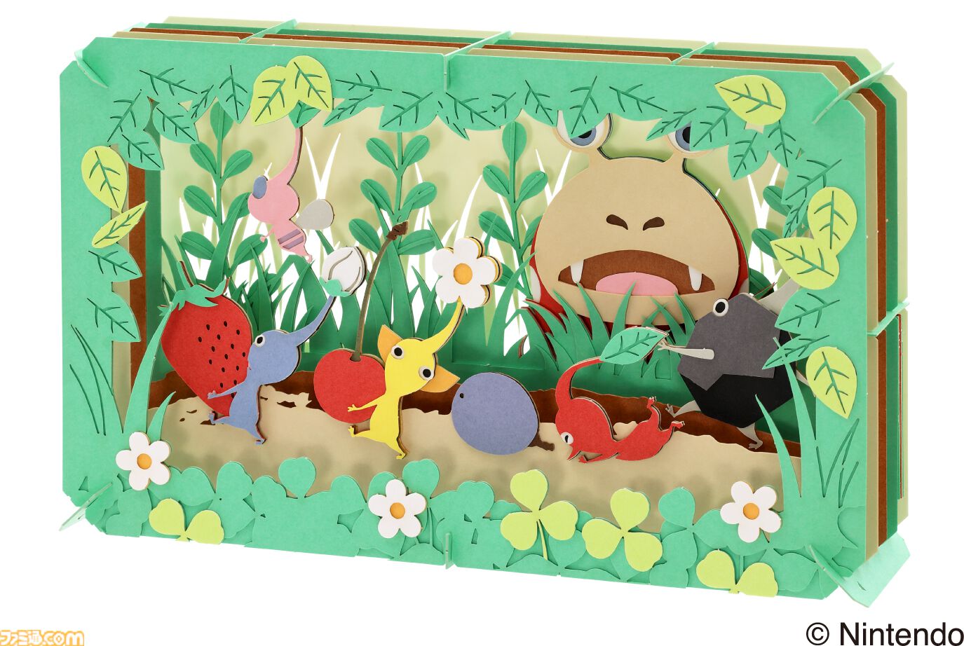 『ピクミン』草むらからチャッピーがピクミンたちを狙うシーンを紙で表現したクラフトキットの予約受付が開始。発売は2025年4月