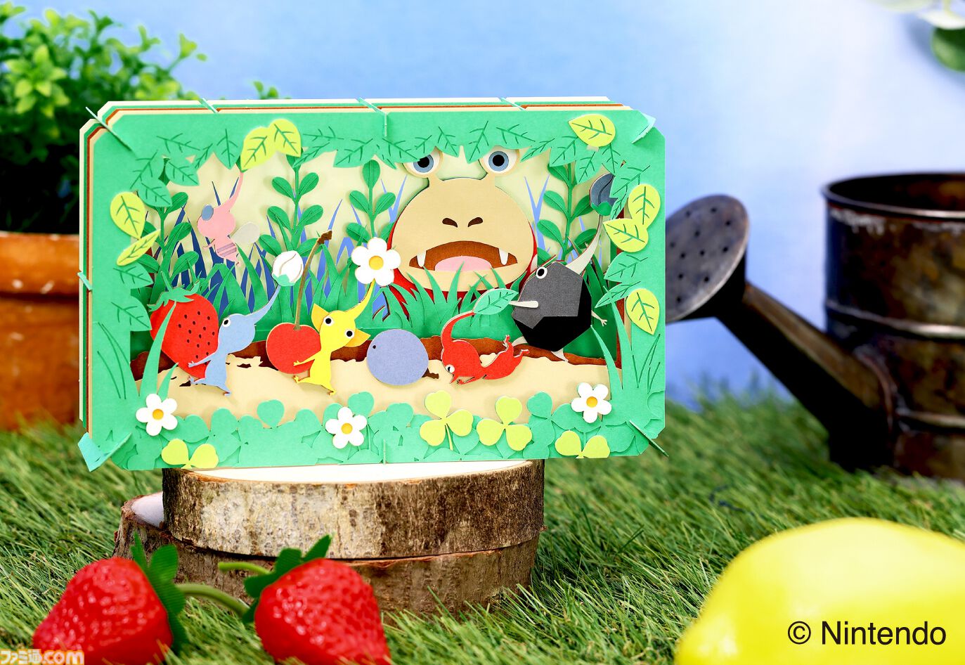 『ピクミン』草むらからチャッピーがピクミンたちを狙うシーンを紙で表現したクラフトキットの予約受付が開始。発売は2025年4月