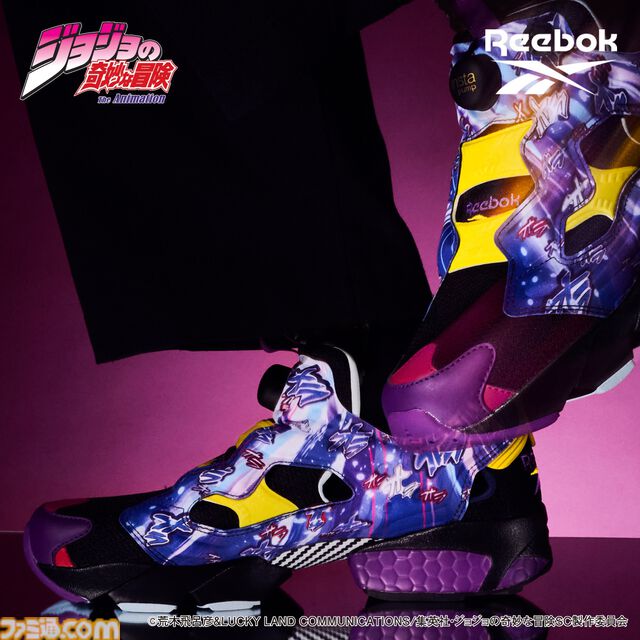 『ジョジョ スターダストクルセイダース』「オラオラ」を全面にあしらったスニーカーが登場。リーボック“インスタポンプフューリー 94”とのコラボモデル