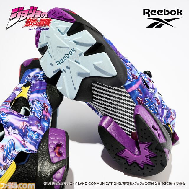 『ジョジョ スターダストクルセイダース』「オラオラ」を全面にあしらったスニーカーが登場。リーボック“インスタポンプフューリー 94”とのコラボモデル