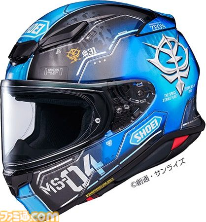 『ガンダム THE ORIGIN』ガンダム、シャア専用ザクIIなどのフルフェイスヘルメットが登場。SHOEI“Z-8”とのコラボモデル