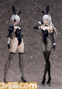 『ニーア オートマタ Ver1.1a』バニー姿の2Bがフィギュアに。堂々とした立ち姿、魅惑の脚に目を奪われる。ゴーグルなしVer.の顔パーツも付属