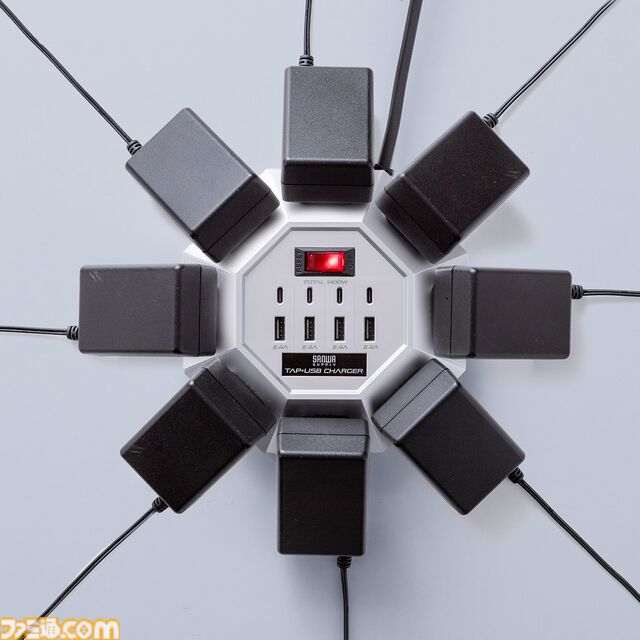 【浮遊要塞？】レトロゲーム好きなら反応してしまうサンワダイレクトの八角形電源タップ“700-TAP072”が再入荷。堅牢なつくりはまさに要塞