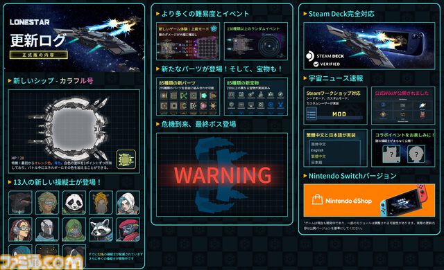 『ローンスター』自分だけの最強の宇宙船を作る新作デッキ構築型ローグライクが販売開始