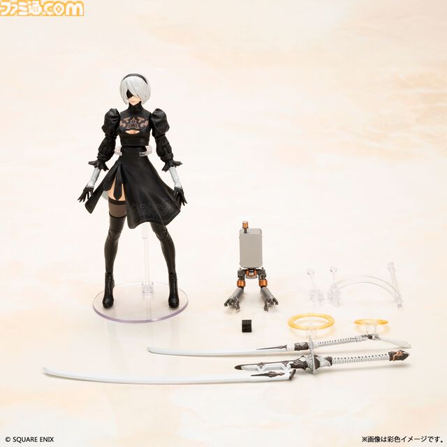 『ニーア オートマタ』2Bのプラモデルが9月発売。白の契約、白の約定、スカート刺繍のデカールが付属。自爆モードも再現可能