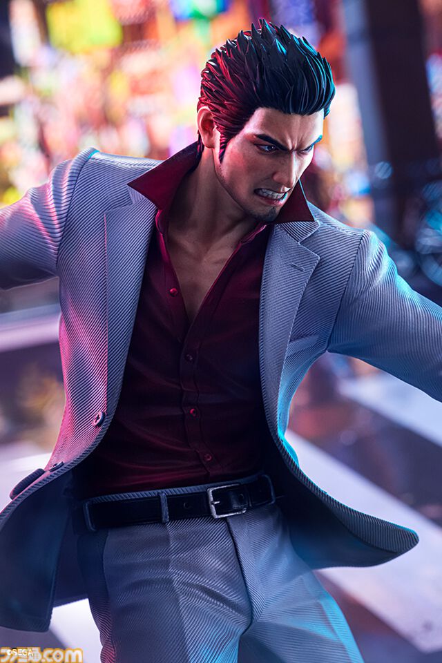 『龍が如く』桐生一馬の戦闘シーンポーズを1/6スケールフィギュア化。鋭い眼光や翻るジャケットで桐生の迫力を表現。セガストア特典は神室町天下一通りの布ポスター