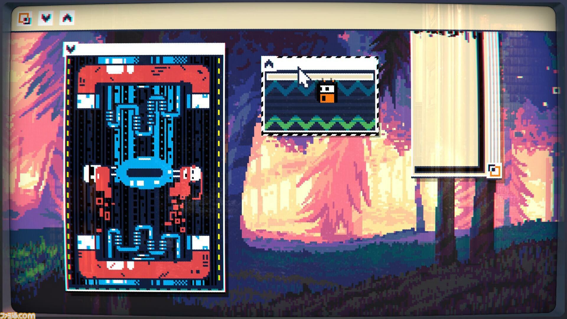 MainFrames』フロッピーディスクがパソコン内を飛び回る2Dアクションが