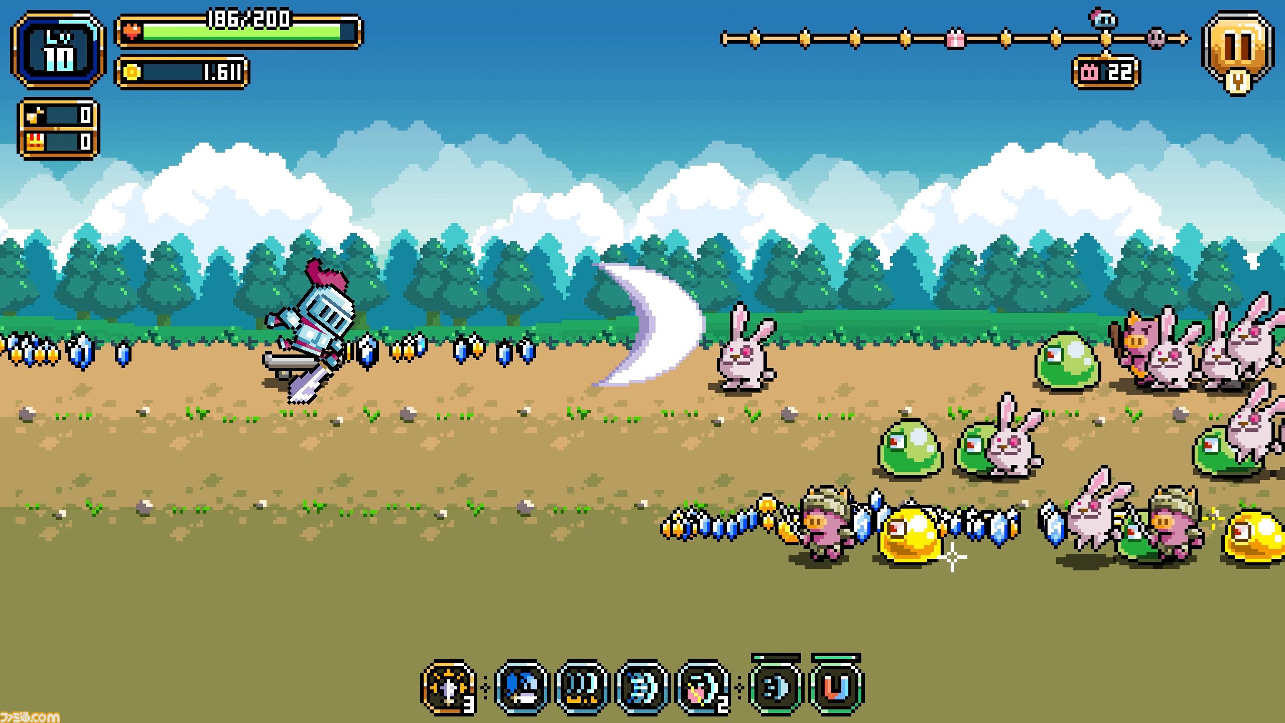 『スケボーナイト』ゆるかわ騎士の横スクローグライトアクション、Steamにて来年発売。上下移動のみのシンプル操作だからお手軽にやりこめる！