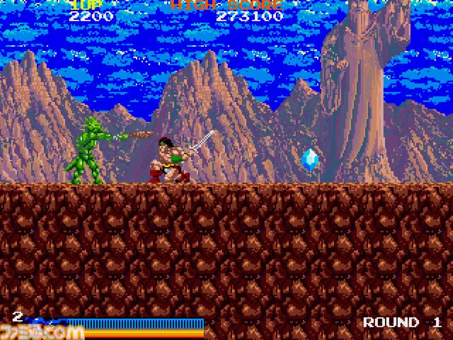 【アケアカ】『ラスタンサーガ』Switch/PS4向けに5/2配信。1987年にタイトーから発売された、盗賊ラスタンを操作して国で暴れまわるドラゴンを倒していくアクションゲーム