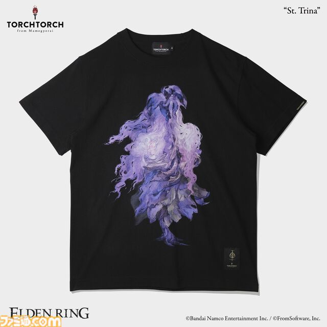 『エルデンリング』聖女トリーナのプリントTシャツが登場。花びらの奥から顔を覗かせる姿が神秘的で儚い。本日（5/2）より予約開始