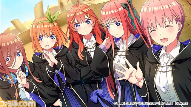 『五等分の花嫁』新作ゲーム『五等分のプリンセス ～幻想と深淵と魔法学院～』9月18日発売。魔法学院を舞台に五つ子と風太郎の出会いを描くRPG