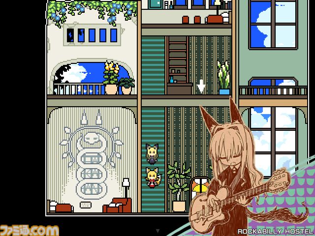 『ロカビリーホステル』ケモミミ少女たちの明るく元気な廃墟探索ゲーム、無料体験版が配信。歩き回れる以外にやれることはないけど可愛いからオッケー