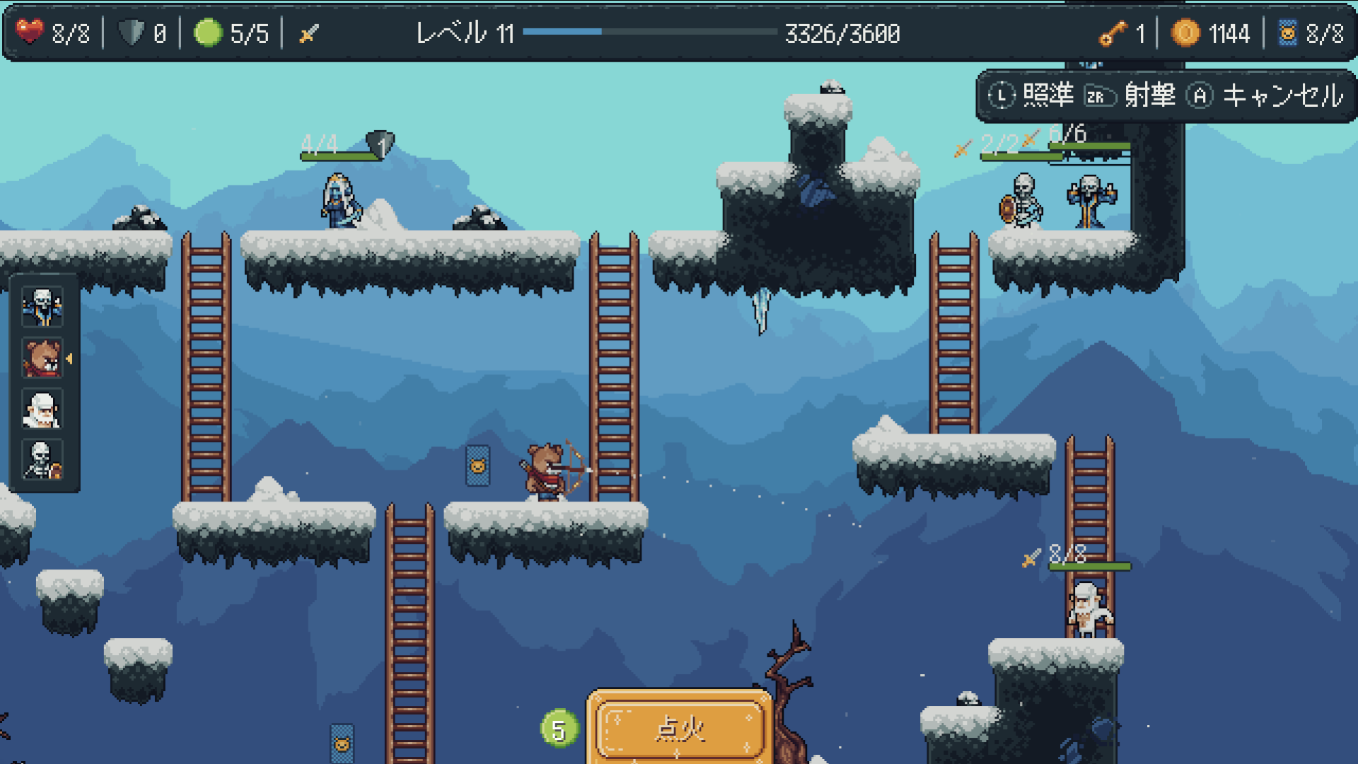 『カード遊びのクマリオ』クマの主人公がカードをドローしながら弓を撃つレトロ風アクションゲーム。ギミックを活用して敵を攻撃するクマらしからぬシステムやターン制カードバトルも楽しめる