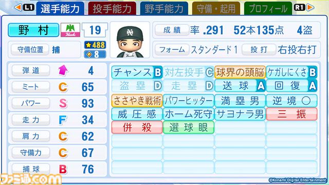 『パワプロ2024』OB　南海ホークス　野村克也　選手能力