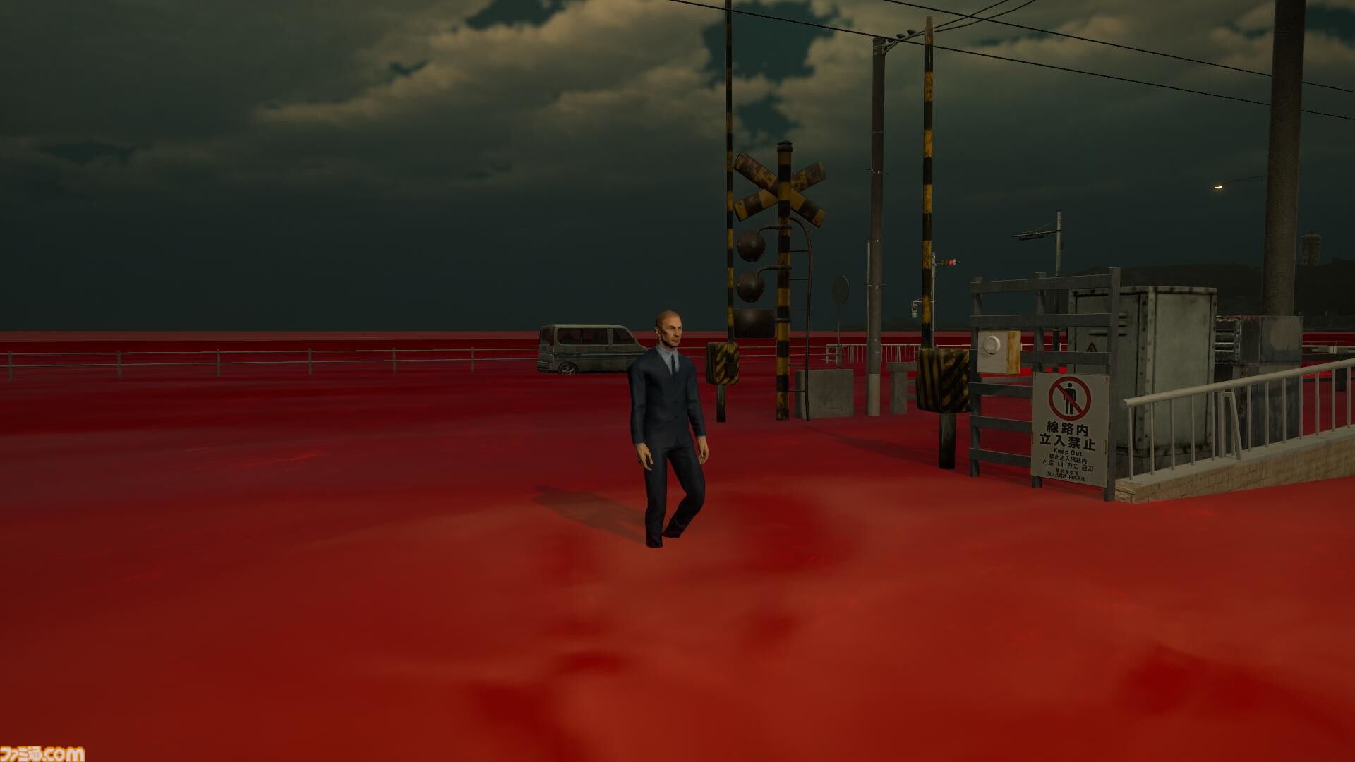 『異変踏切』日本の踏切を舞台とした異変探し脱出ゲーム、体験版が5月29日配信。巨大クマが闊歩したり、一面が赤い海に染まったり