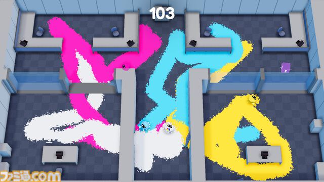 『スプラッターボット』2025年第3四半期に登場。ルンバで塗ったインク（汚れ）の面積を競うパーティーゲーム。最大4人プレイ対応で簡単操作でお手軽に楽しめる