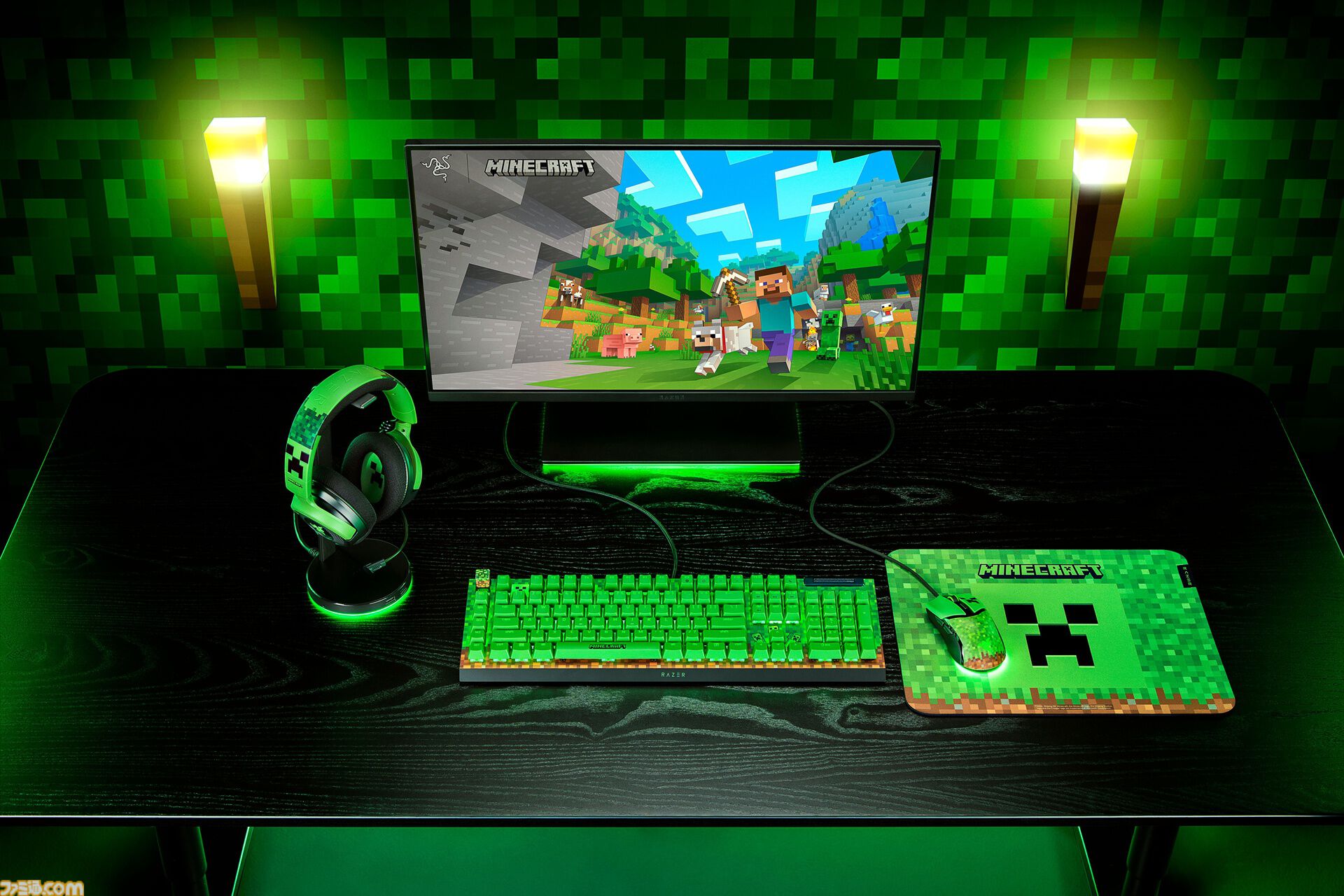 マインクラフト』クリーパーがデザインされたRazerコラボゲーミング