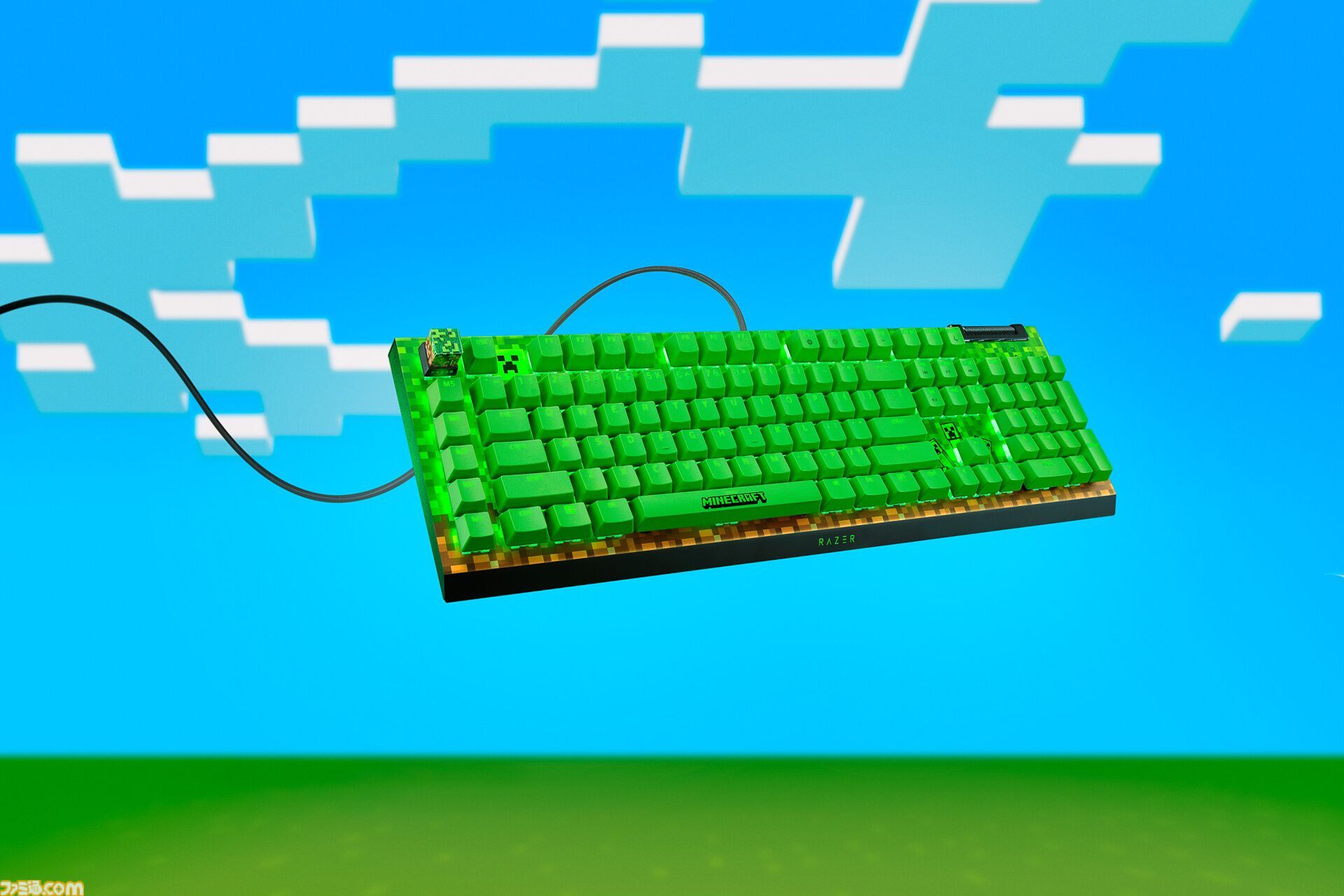 Razer Minecraft コラボ ゲーミング キーボード マウス マインクラフト』クリーパーがデザインされたRazerコラボゲーミング
