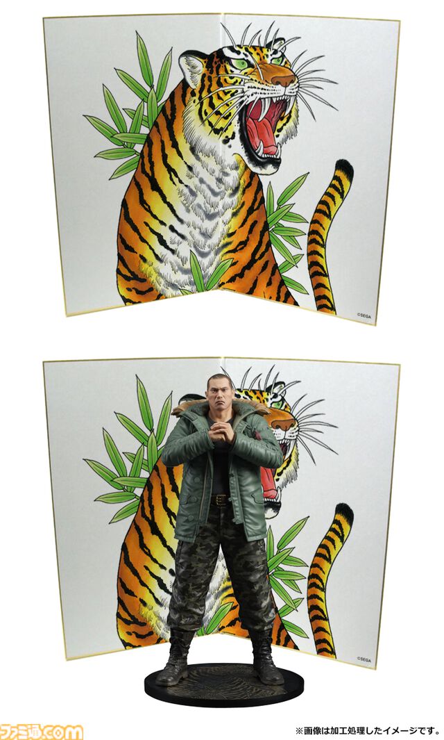『龍が如く』冴島大河のスタチューフィギュアが10月に発売。刺青をあしらったミニ屏風がセガストア特典として付属。真島吾朗のフィギュアも再販決定