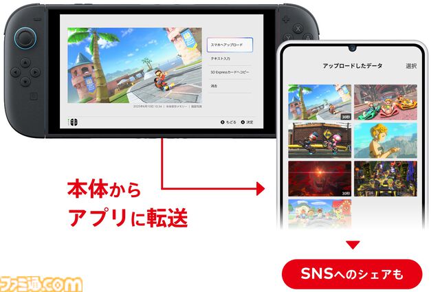 Nintendo Switch 2では写真や動画をアプリに転送できるように！ Switch向けアプリがリニューアルされSwitch2で使える新機能を追加