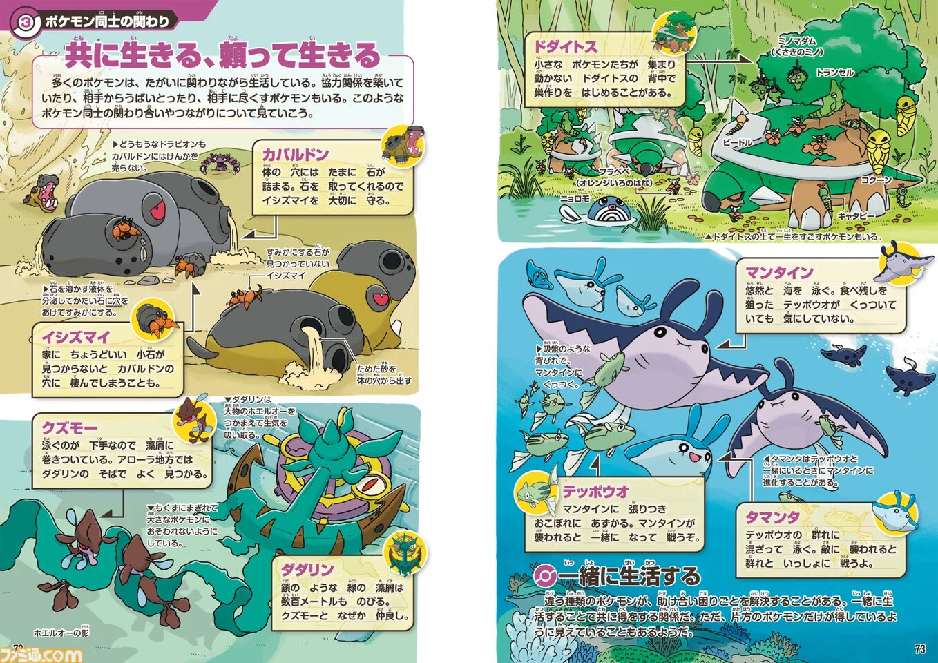 ポケモン生態図鑑】カバルドンとイシズマイの共生関係やオスとメスの