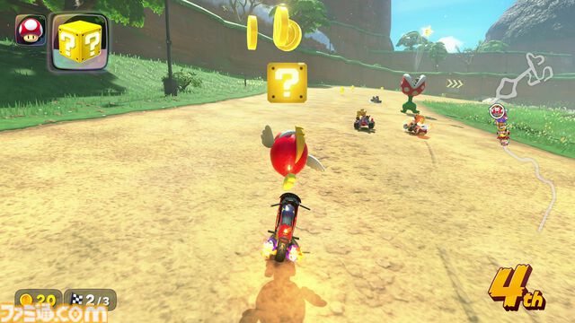『マリオカート ワールド』24台のレースは混戦・スリリング。ドンドン脱落する“サバイバル”はスピーディー（約10分）に大陸横断、“グランプリ”のレースはコースどうしをつなぐ道でも開催