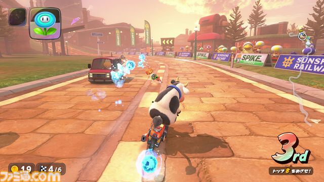 『マリオカート ワールド』24台のレースは混戦・スリリング。ドンドン脱落する“サバイバル”はスピーディー（約10分）に大陸横断、“グランプリ”のレースはコースどうしをつなぐ道でも開催