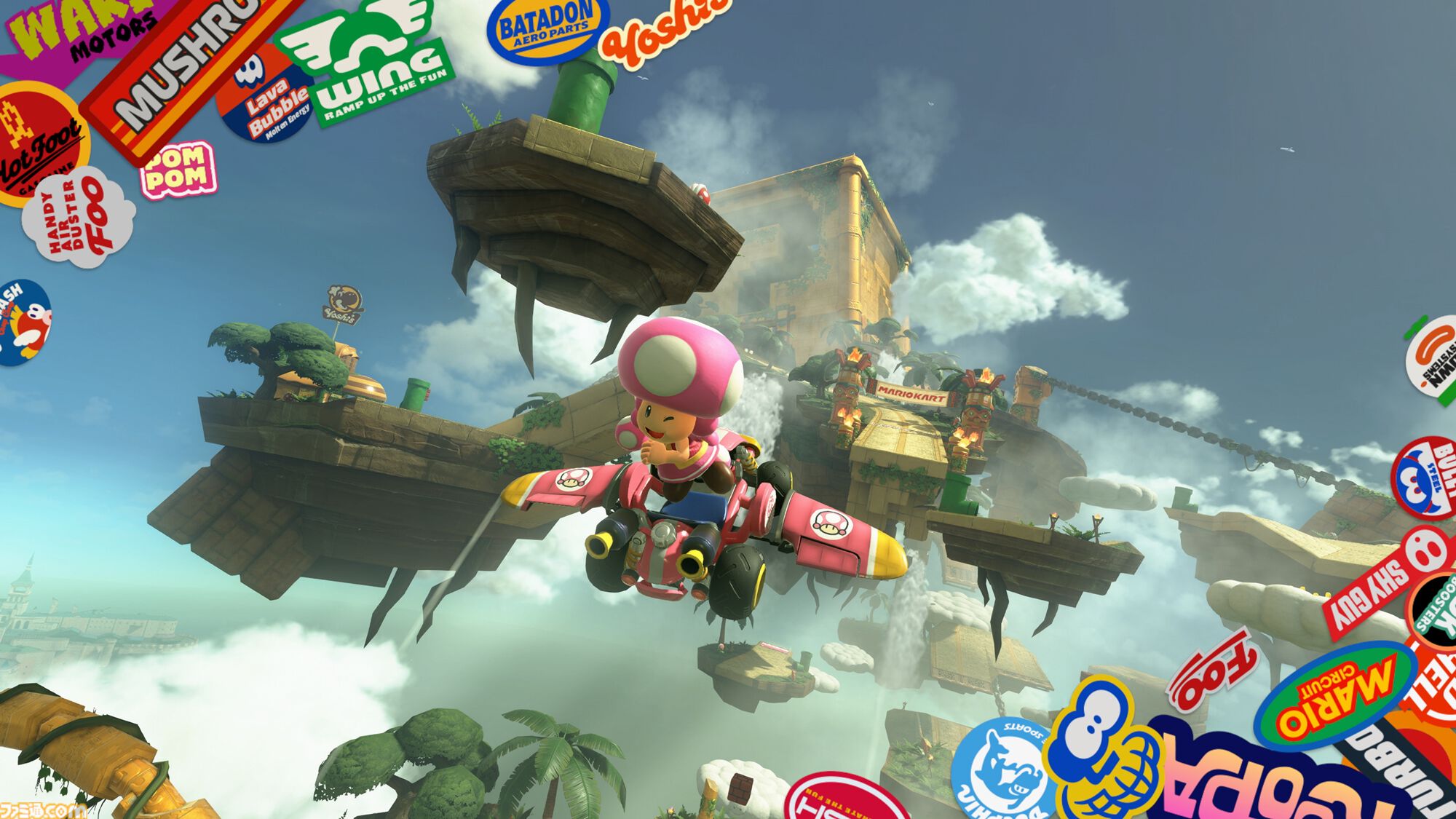 『マリオカート ワールド』のフリーランはカートで陸海空を走るオープンワールド。自由なドライブにPスイッチなどの遊びの要素が満載、楽しすぎる