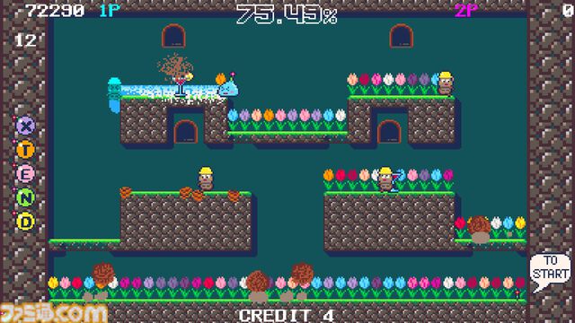『ブルームパラダイス』妖精になってステージ内にお花を咲かせよう。レトロアーケード風アクションが6月19日発売。ふたり協力プレイにも対応