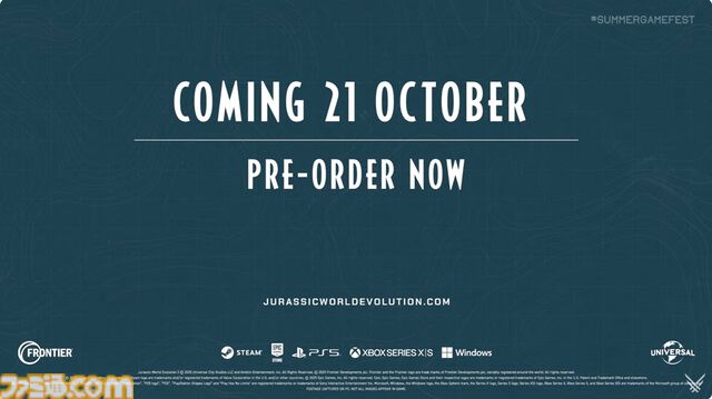 『ジュラシック・ワールド・エボリューション3』が10月21日発売発表。世代を超えて大迫力の恐竜たちを育て上げることが可能に【Summer Game Fest 2025】