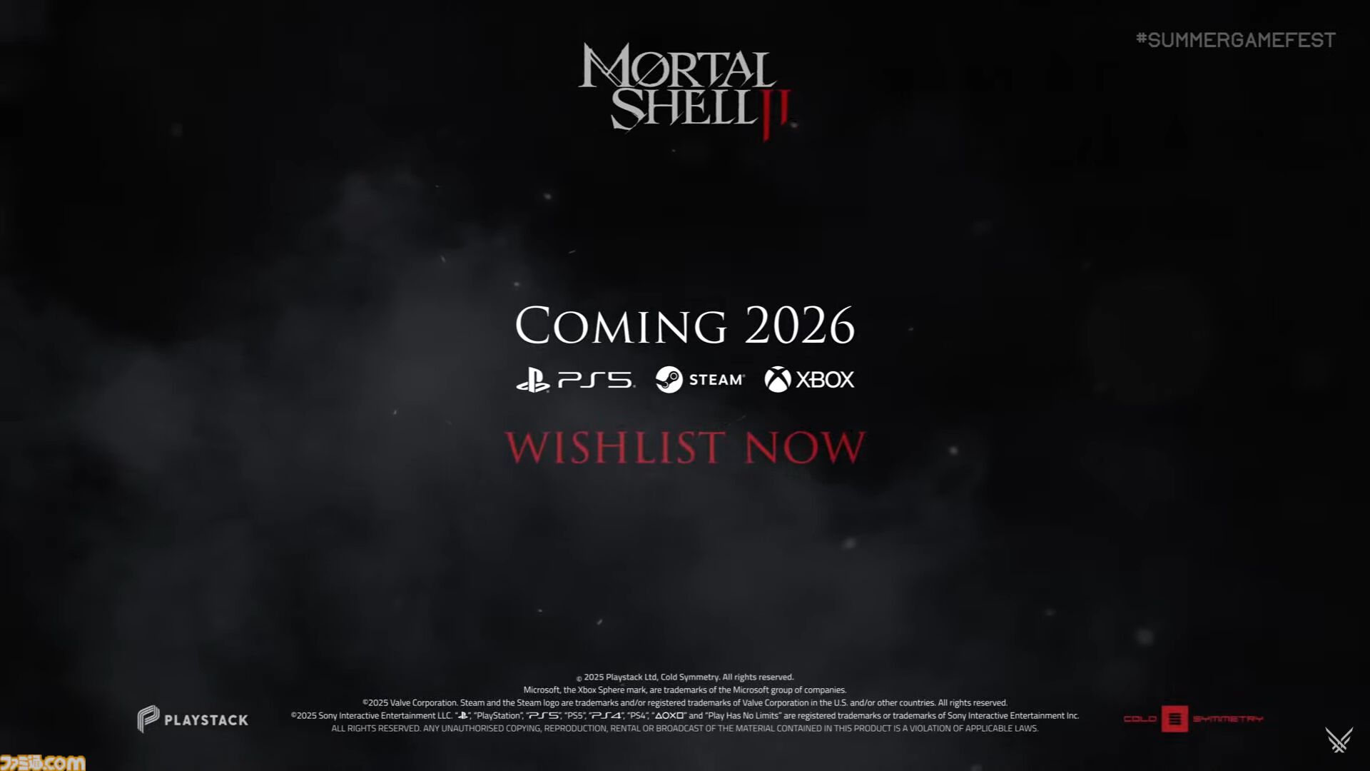 『MORTAL SHELL II』（モータルシェル）が2026年に発売決定。剣や銃で戦うアクションゲーム。プラットフォームはPS5／XSX／Steam【Summer Game Fest 2025】