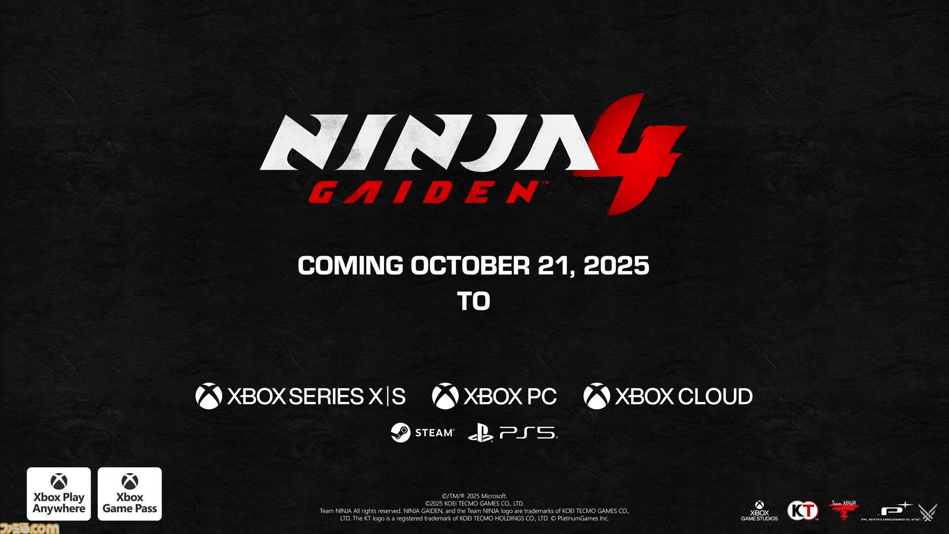 『NINJA GAIDEN 4』発売日が10月21日に決定。スピーディーなバトルシーンやボス戦が描かれる新映像も公開【Xbox Games Showcase】