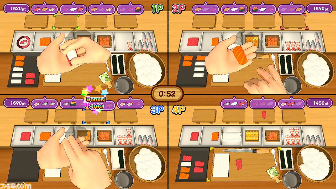 『にぎって！お寿司』ハイスピード寿司提供アクションがSwitch/Steam向けに本日（6/12）配信。Switch版なら最大4人プレイも可能