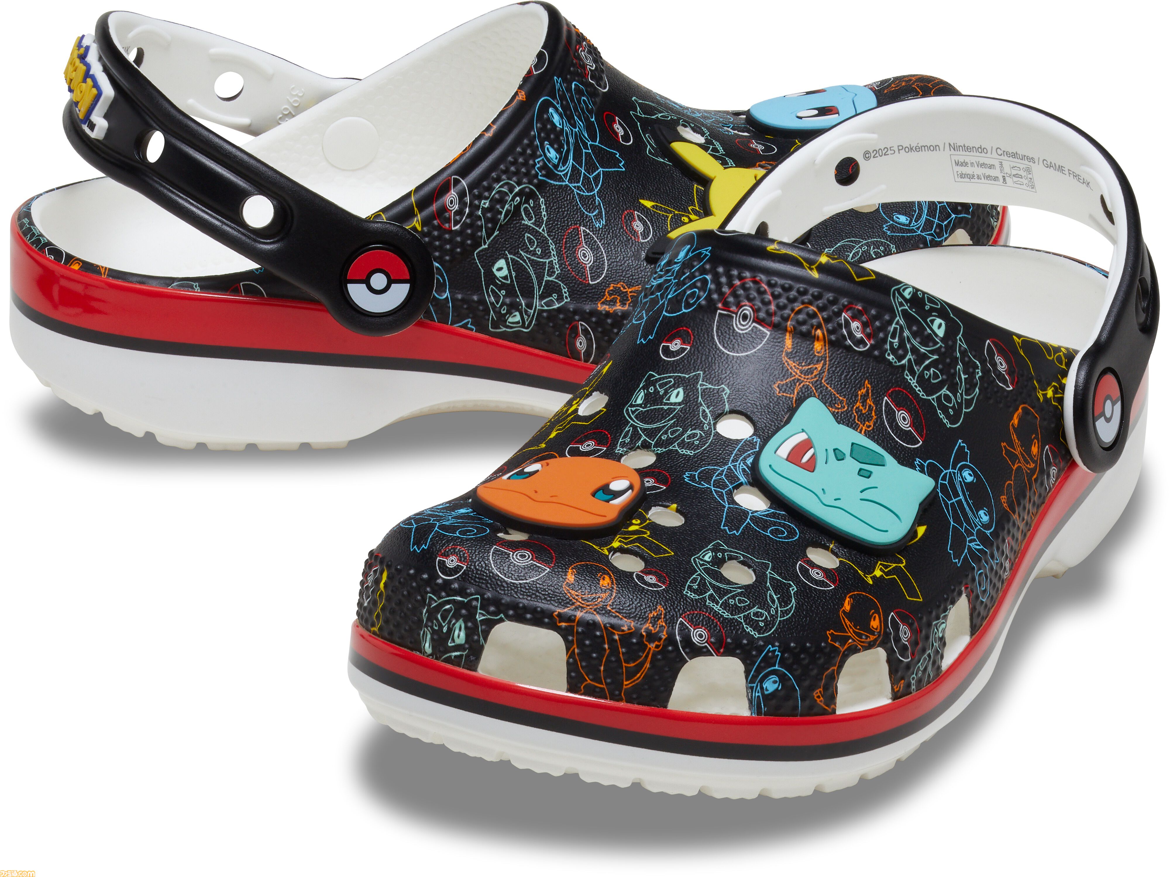 『ポケモン』ピカチュウたちがプリントされたコラボクロックスが発売。リザードンとカメックスのクールなデザインからイーブイのキュートなアイテムまで登場