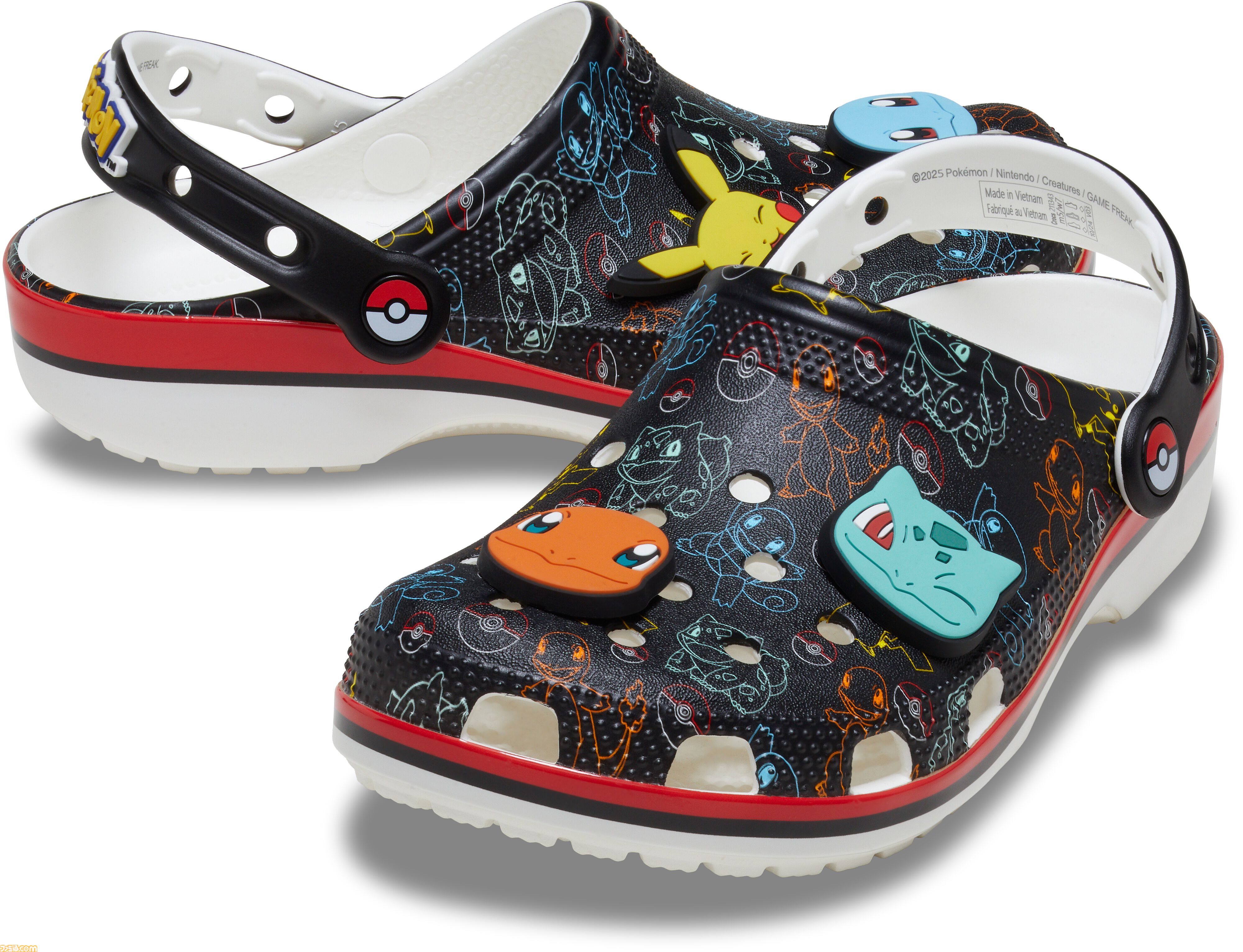 『ポケモン』ピカチュウたちがプリントされたコラボクロックスが発売。リザードンとカメックスのクールなデザインからイーブイのキュートなアイテムまで登場