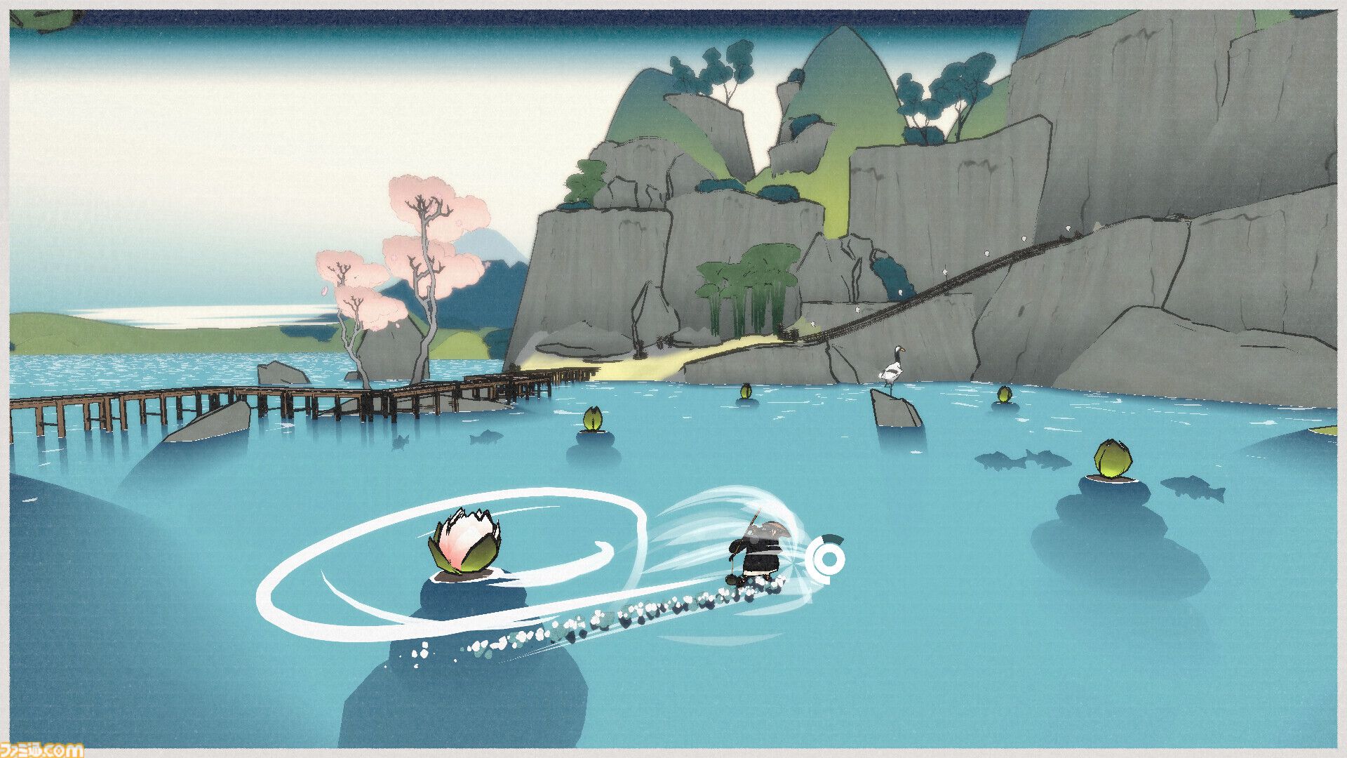 『OKU』日本画風の世界を旅する癒し系ゲームのSteamページが公開。美しい風景を心に刻み、心のままに詩を読む。つぼみに花を咲かせるようなインタラクトも心に染みる