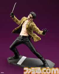 『龍が如く』真島吾朗の1/6スケールフィギュアが登場。大迫力の狂気溢れる戦闘シーンを再現。セガストア特典として東城会本部の布ポスターが付属する