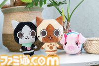 『モンハン』アイルー、プーギーのぬいぐるみがアミューズメント専用景品として6月下旬より登場。7月下旬からはこんがり肉のクッションも展開