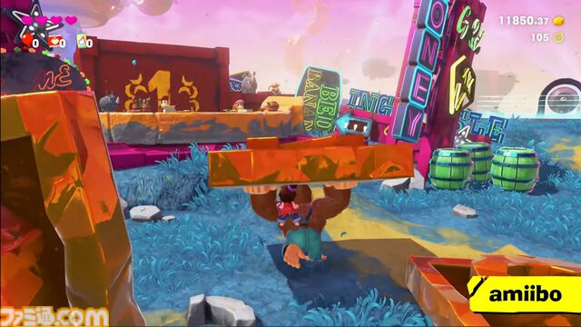 『ドンキーコング バナンザ』ポリーンの歌声でドンキーが変身。『スーパーマリオ』シリーズにも登場する歌姫と同一人物か。ディディーやディクシーの姿も【バナンザダイレクト】