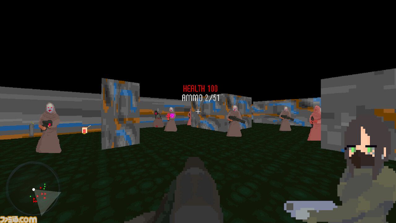 『カルトに厳しいギャル』ギャルが中指立てながらカルト軍団を蹂躙するハイテンポFPS。ふたつのミニゲームが追加されたSwitch版が6月26日発売