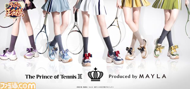 『新テニスの王子様』青学や氷帝など各学校をイメージしたドレススニーカーが登場。ユニフォームカラーで彩られたエレガントなデザインに注目