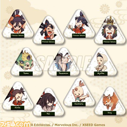 『天穂のサクナヒメ』オンラインくじが5月21日に発売。掛け軸タペストリーやおにぎり型缶バッジなど、和を基調とした商品を展開。サクナヒメのさまざまな表情にも注目